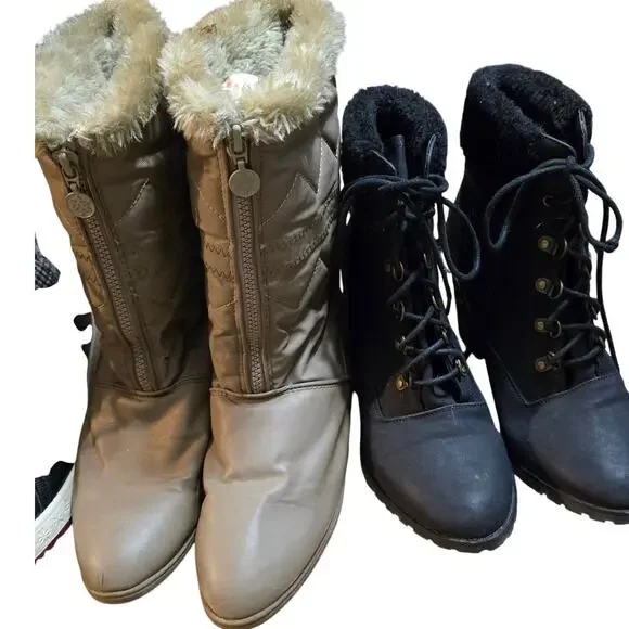 Bulk Men’s Women’s Snow Boots Shoe Lot of 9 Name Brand Wholesale Reseller ROI - Picture 3 of 11